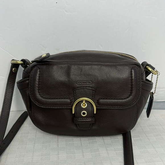 COACH Campbell Leather Camera Bag Crossbody Brown F25150 - Picture 1 of 9